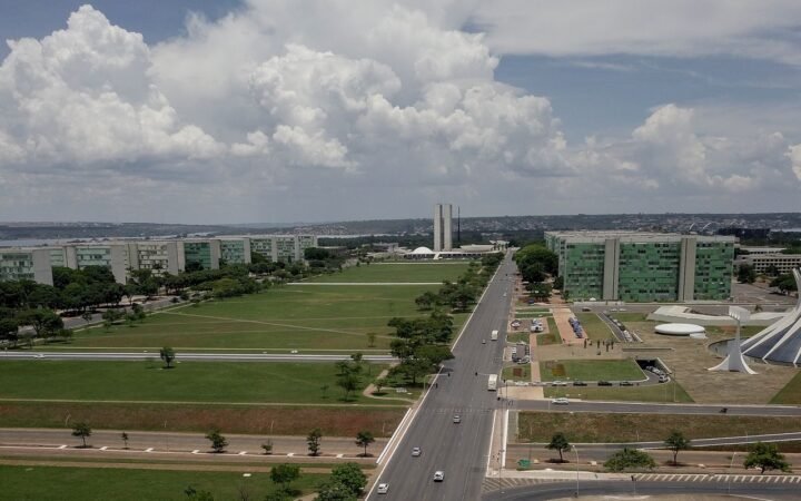 Vista aérea da Esplanada dos Ministérios, em Brasília
