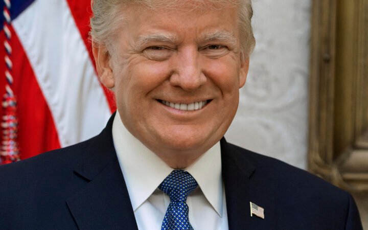 Donald Trump posa para retrato oficial na Casa Branca em outubro de 2017